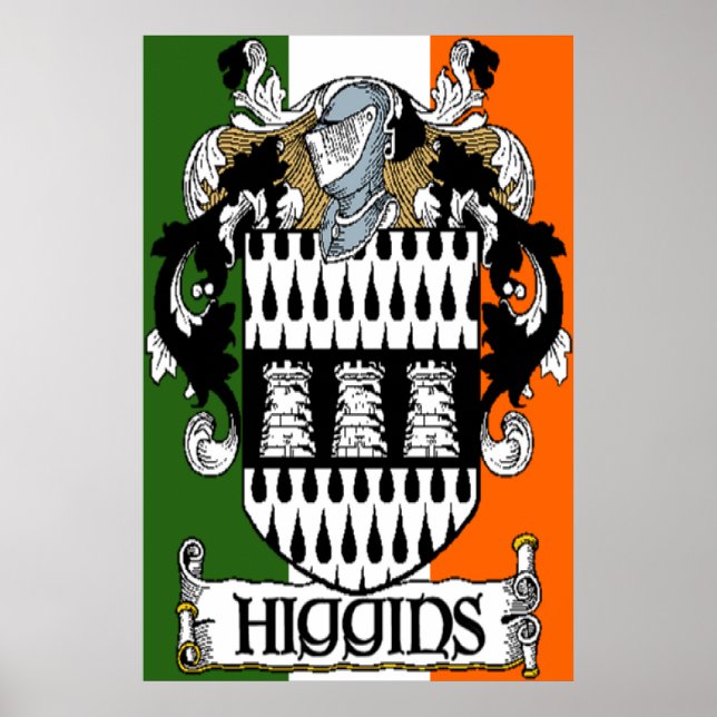 Higgins Coat of Arms Irish Flag Print (Front)