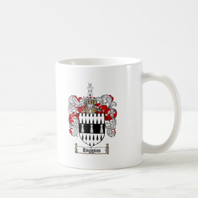 HIGGINS FAMILY CREST -  HIGGINS COAT OF ARMS COFFEE MUG (Right)