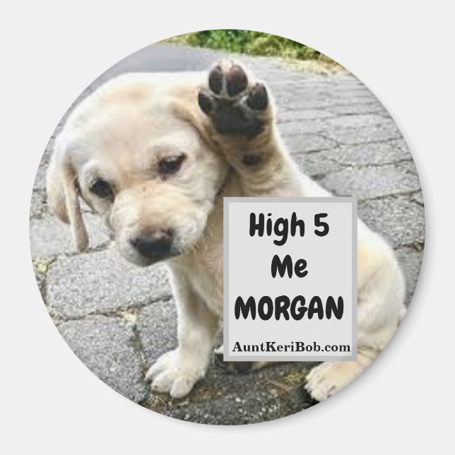 High 5 Me MORGAN Puppy Magnet (Front)