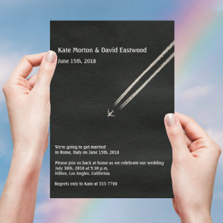 ©High Altitude Airplane Destination Wedding  Invitation