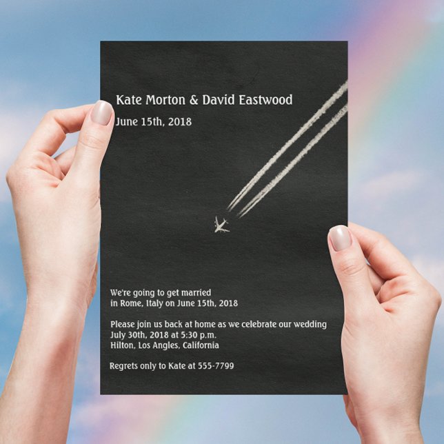 ©High Altitude Airplane Destination Wedding  Invitation (Creator Uploaded)