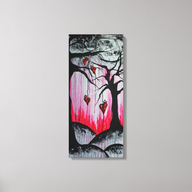 High and Dry Heart Trees Hearts Surreal Goth Art Canvas Print (Front)