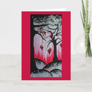 High and Dry Heart Trees Orig Art Greeting Card