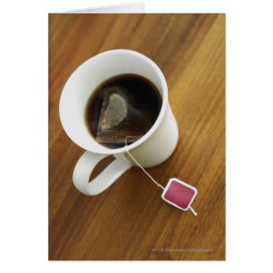 High angle view of a cup of tea