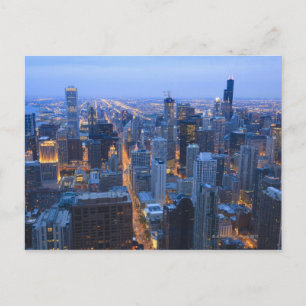 High angle view of Chicago looking south from Postcard