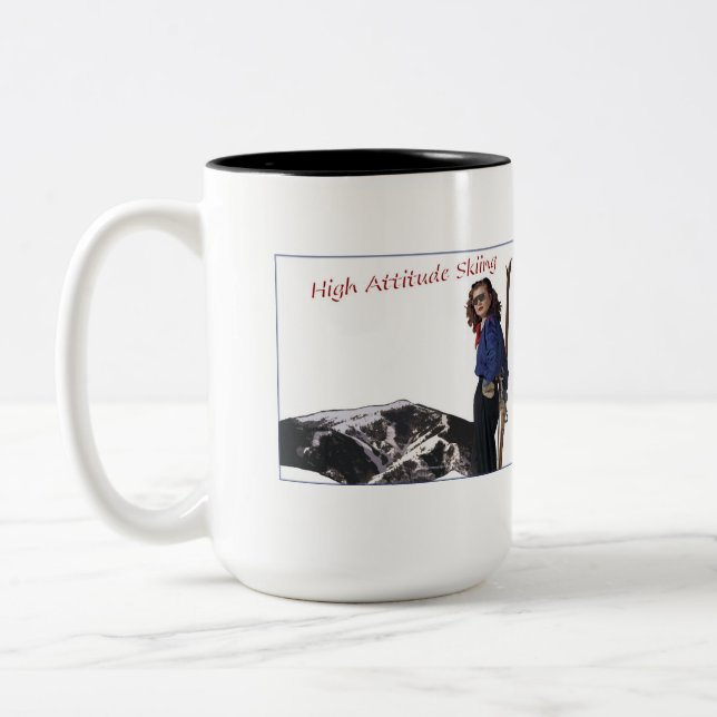 High Attitude Skiing Two-Tone Coffee Mug (Left)