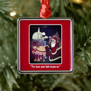 High Beams Holiday Metal Ornament