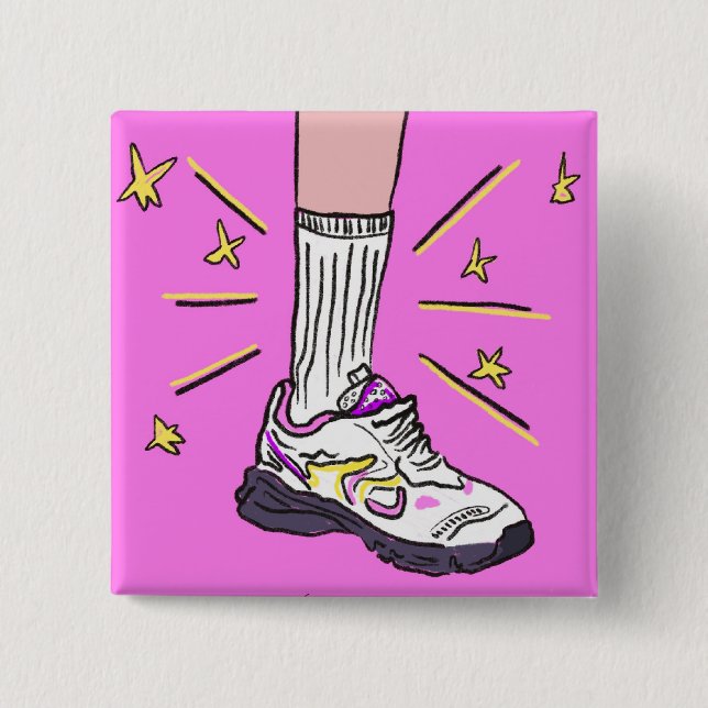 High Brow Girlie Badge 2 Inch Square Button (Front)