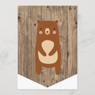 High Chair 1st Birthday Banner Woodland Bear Invitation