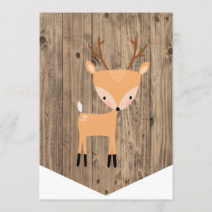 High Chair 1st Birthday Banner Woodland Deer Invitation