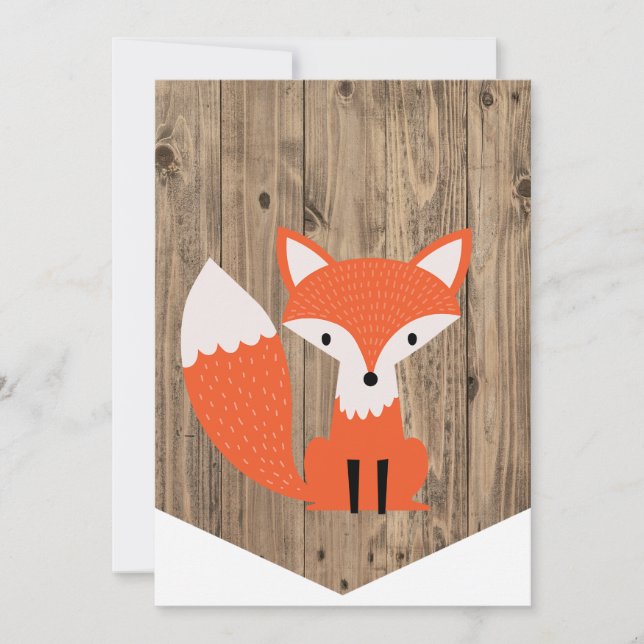 High Chair 1st Birthday Banner Woodland Fox Invitation (Front)