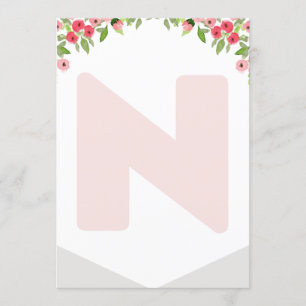 High Chair 1st Birthday Banner woodland Letter N Invitation