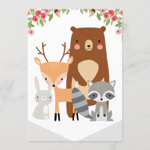 High Chair 1st Birthday Banner woodland (right) Invitation