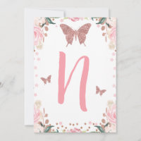 High Chair Pink Butterfly 1st Birthday Letter 2