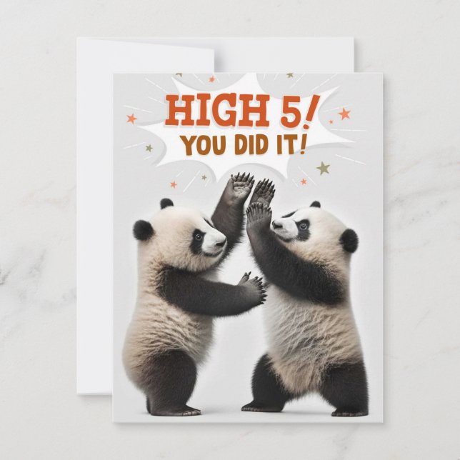 High Cinq Pandas Vous L'Avez Fait Carte Félicats (Devant)