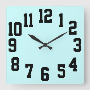 High Contrast Big Numbers Easy Read Square Wall Clock