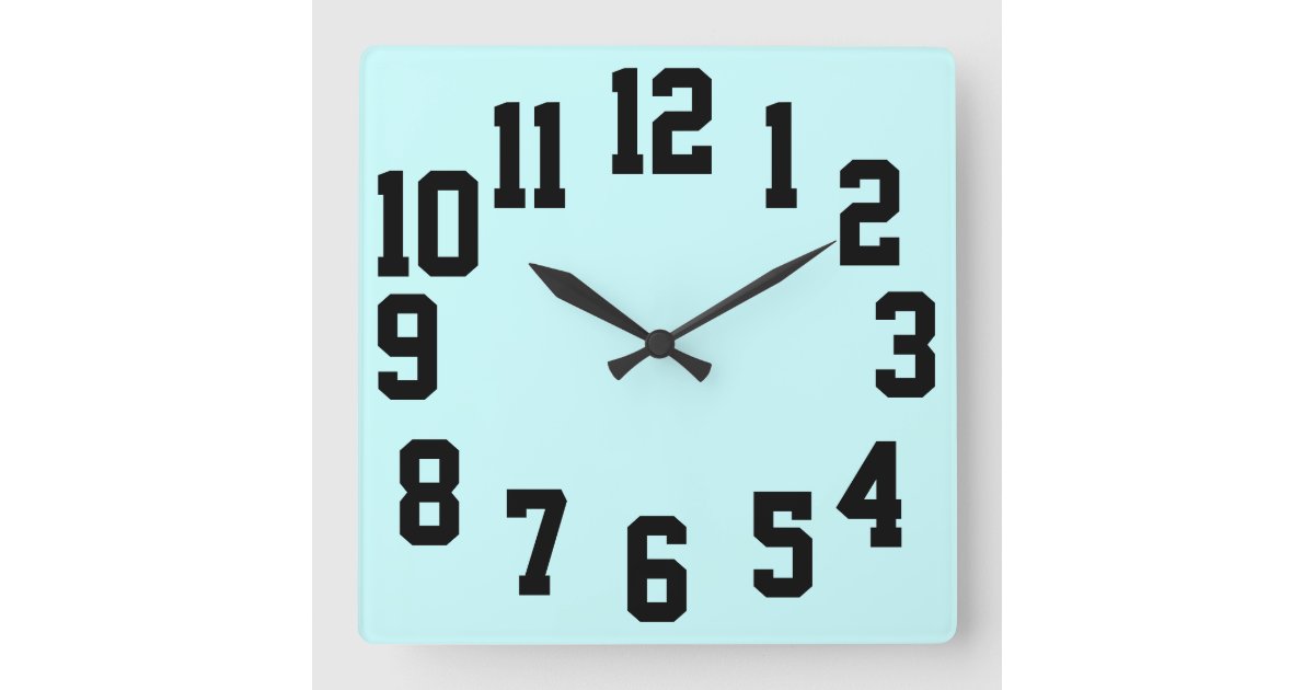 High Contrast Clock High Contrast Big Numbers Easy Read Square Wall Clock | Zazzle