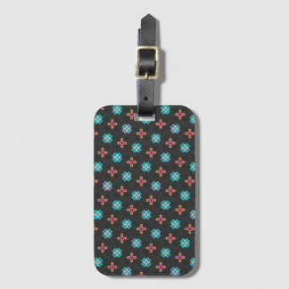 High-Contrast Black and Neon Geometric Laptop Case Luggage Tag