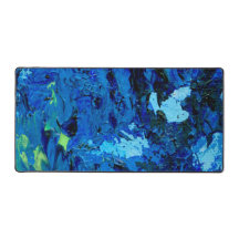 High Contrast Blue and Green Abstract Art