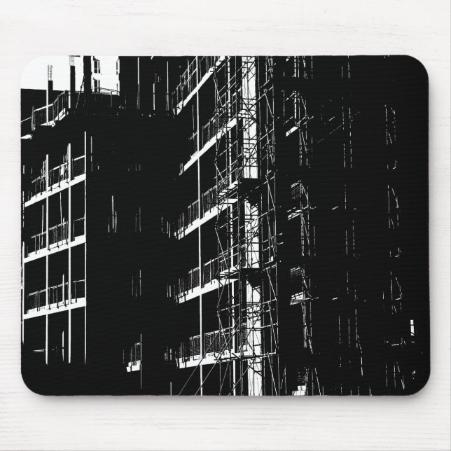 High Contrast Construcion Mouse Pad (Front)