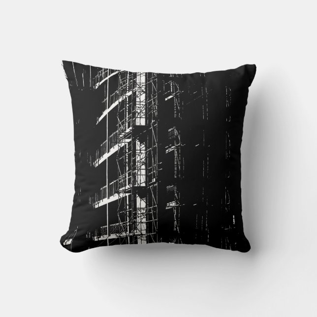 High Contrast Construction Throw Pillow (Front)