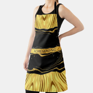High-Contrast Opulence: Achempong Black Gold Chef Apron