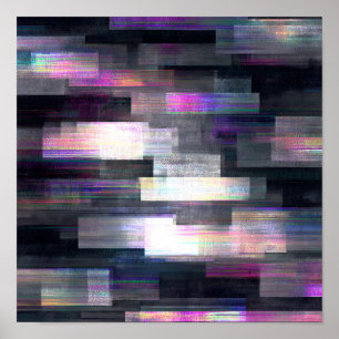 High-Contrast Seamless Texture: Transparent Glitch Poster