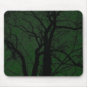 High Contrast Tree - Dark Green Mouse Pad