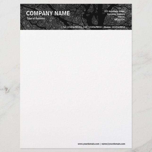 High Contrast Tree - Grey Letterhead (Front)