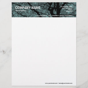 High Contrast Tree - Ocean Green Letterhead