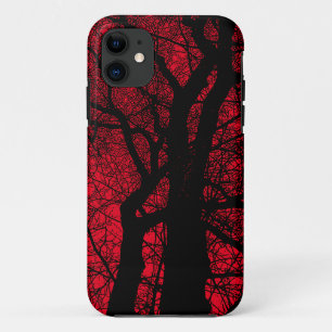 High Contrast Tree - Red iPhone Case
