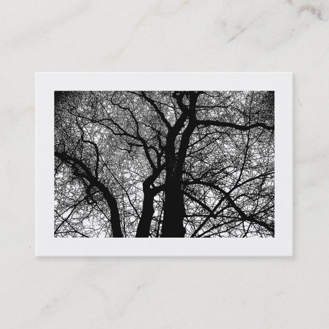 High Contrast Trees (bordered) Business Card (Front)