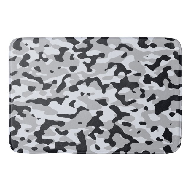 High contrast urban camouflage bath mat (Front)