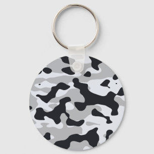 High contrast urban camouflage keychain