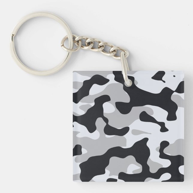 High contrast urban camouflage keychain (Front)