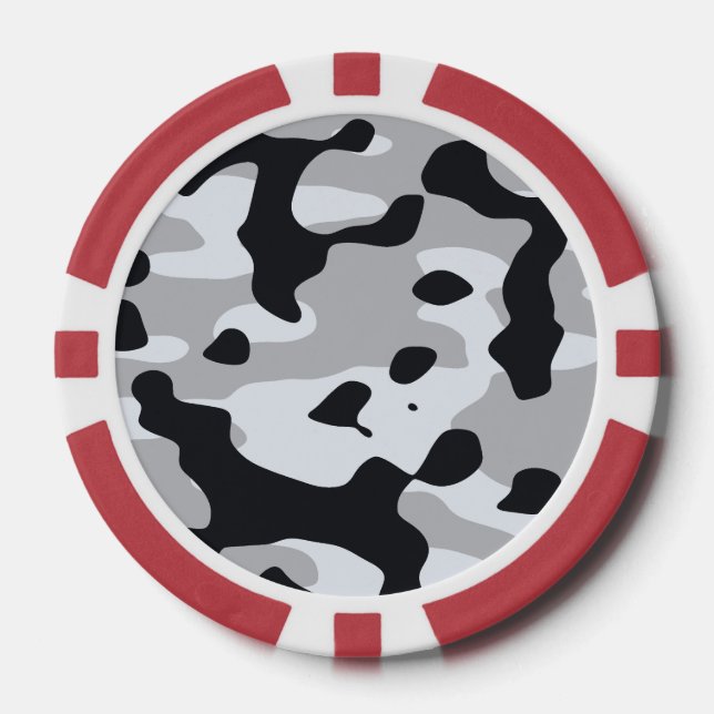 High contrast urban camouflage poker chips (Front)