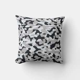 High contrast urban camouflage throw pillow