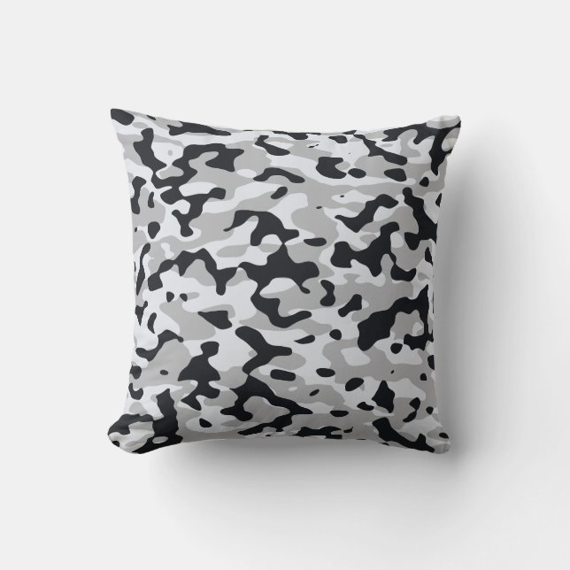 High contrast urban camouflage throw pillow (Front)