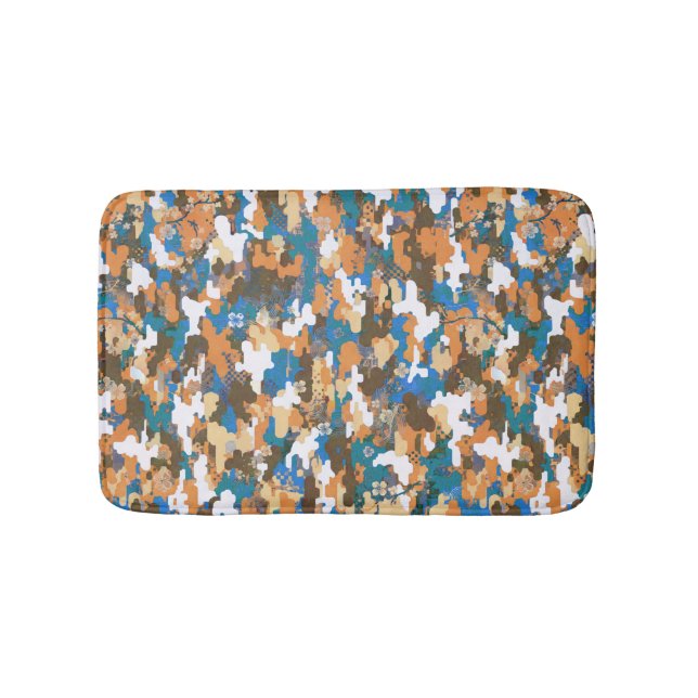 High-contrast Urban Digital Camouflage Pattern  Bath Mat (Front)