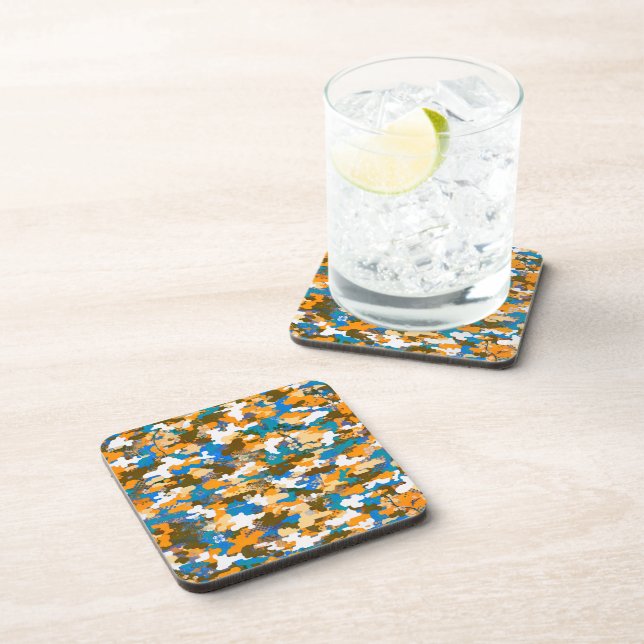 High-contrast Urban Digital Camouflage Pattern  Coaster (Right Side)