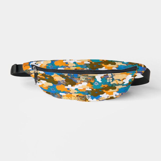 High-contrast Urban Digital Camouflage Pattern  Fanny Pack (Front)