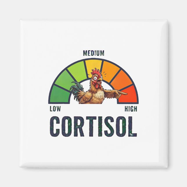 High Cortisol Levels V Meme Funny Exited Chicken  Magnet (Front)