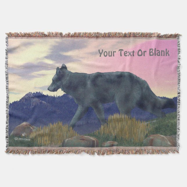 High Country Wolf Throw Blanket (Front)