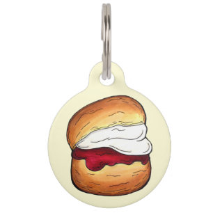 High Cream Tea Scone Jam UK British Bakery Food Pet Tag