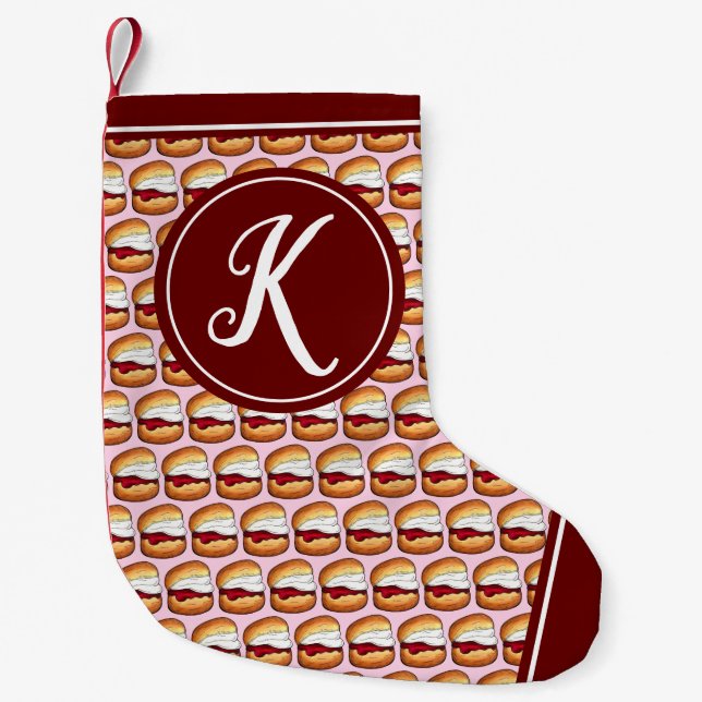 High Cream Tea Scone Jam UK British Bakery Food Small Christmas Stocking (Front)