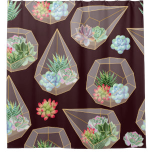 High detail succulent and cactus seamless pattern