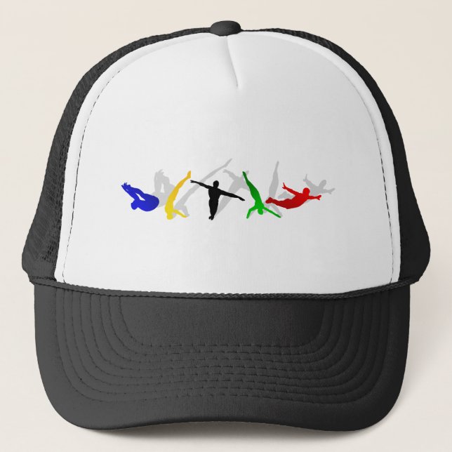High Divers High Diving Springboard Platform sport Trucker Hat (Front)