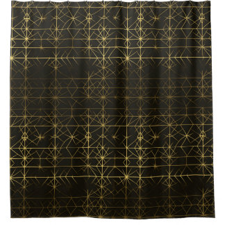 High drama black and gold Shower Curtain