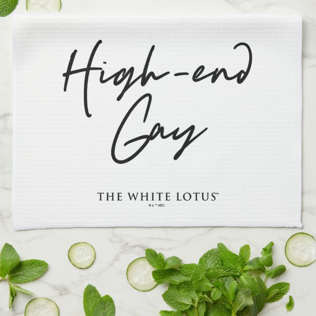 High-End Gay - The White Lotus Kitchen Towel (Folded)