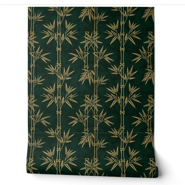 High End Textured Rich Bamboo Design Wallpaper (Unrolling)